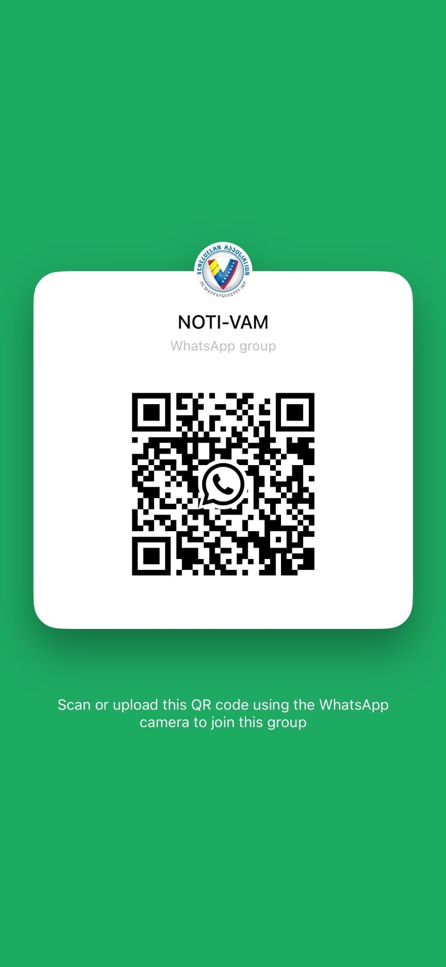 VAM WhatsApp QR